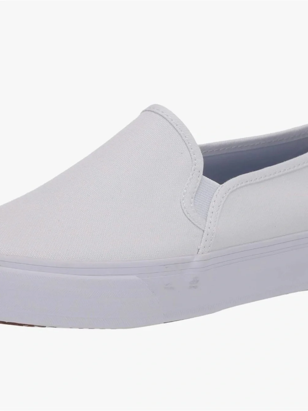 Keds Double Decker White Canvas Slip-On Sneakers (Womens 9.5W)